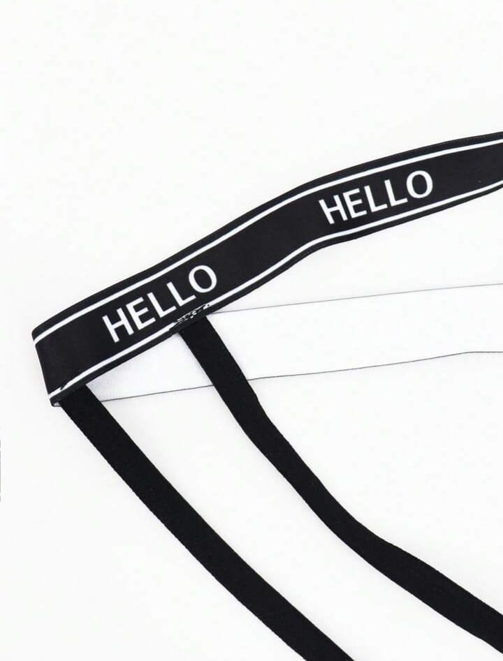 Men's Lace Trim Underwear For Men, Black, Mid Waist